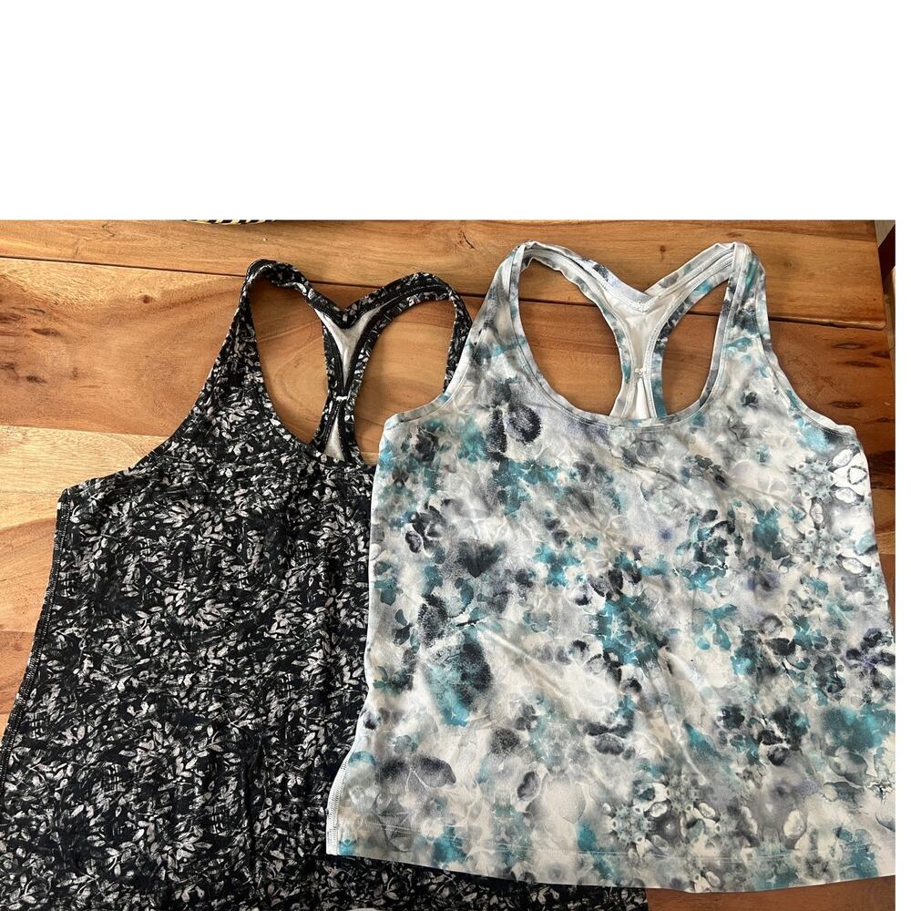 Set of 2 Tank Tops Lululemon Cool Racerback Nulu Kaleidofloral activewear
